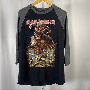 Tultex Iron Maiden Large Legacy Of The Beast Graphic Long Sleeve Tee Rock Band